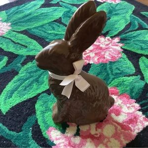 LARGE RESIN/PLASTIC Chocolate Bunny Rabbit Easter 12” New. CUPCAKES & CASHMERE.